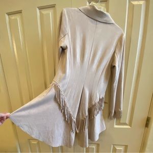Micro suede fringe top jacket
